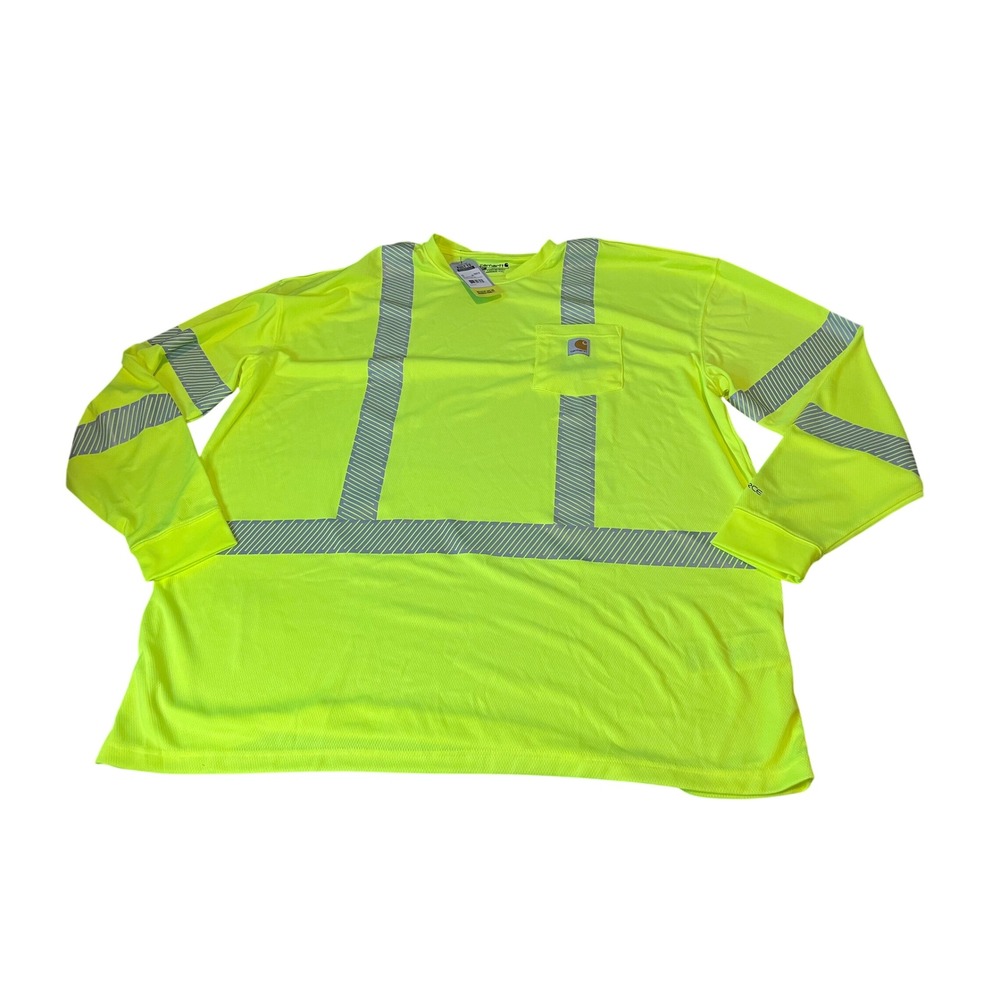 Carhartt Force High Visibility Reflective Long Sleeve Shirt 3XL Tall Brite Lime